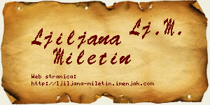 Ljiljana Miletin vizit kartica